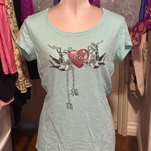Women's Light Blue Graphic Tee